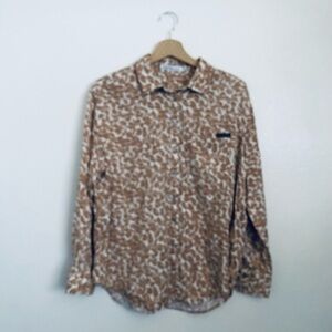 Calvin Klein Jeans Brown and White Casual Shirt